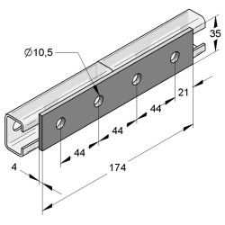 Connettore Piatto 35/4 4-Fori (Conf 25pz)