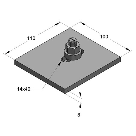Elemento di Sostegno XL100 L=300mm Fisso