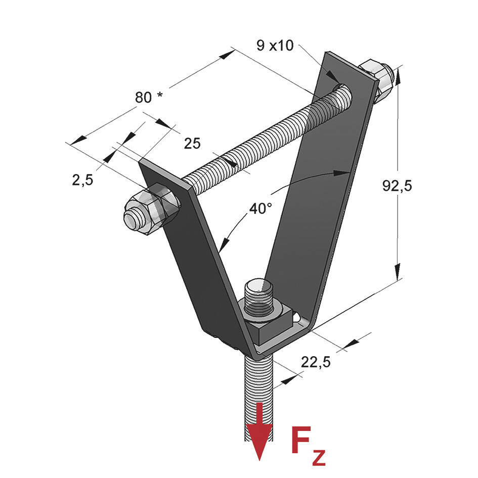 Supporto a Trapezio MU-S M10 (Conf 100pz)