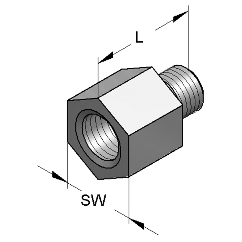 Elemento di Riduzione Esagonale F1/2"xM16 (Conf 25pz)