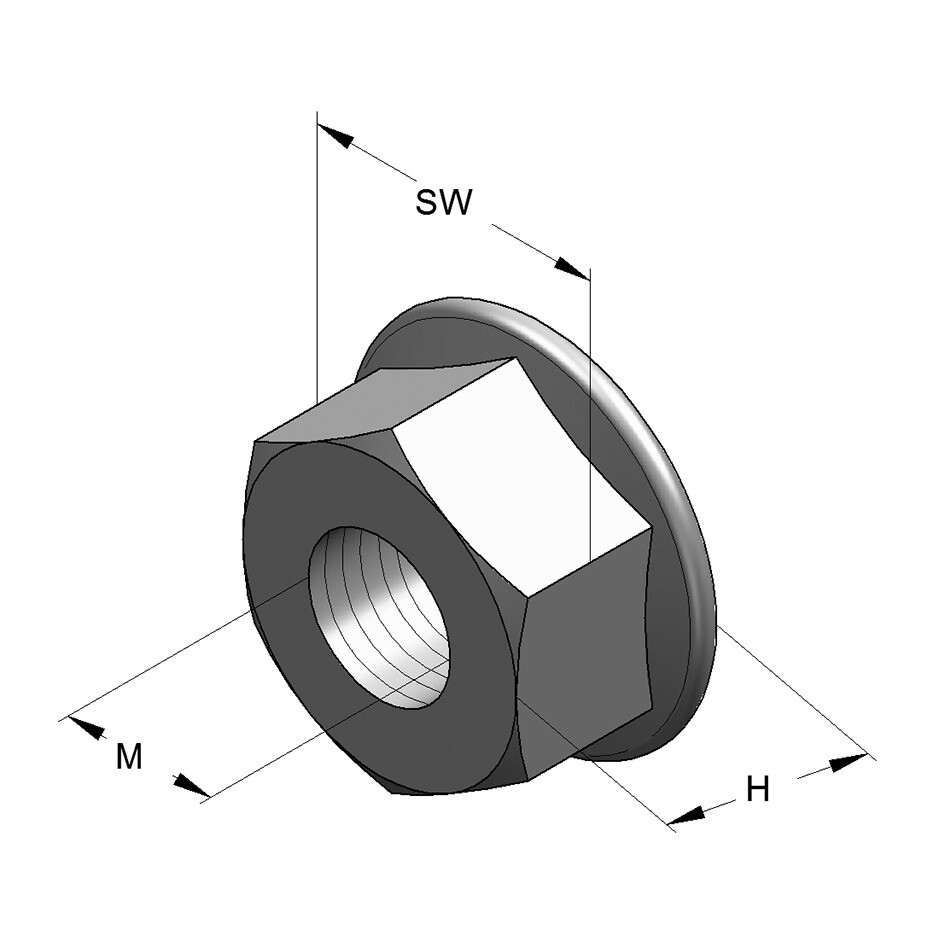 Dado Flangiato M12 (Conf 25pz)