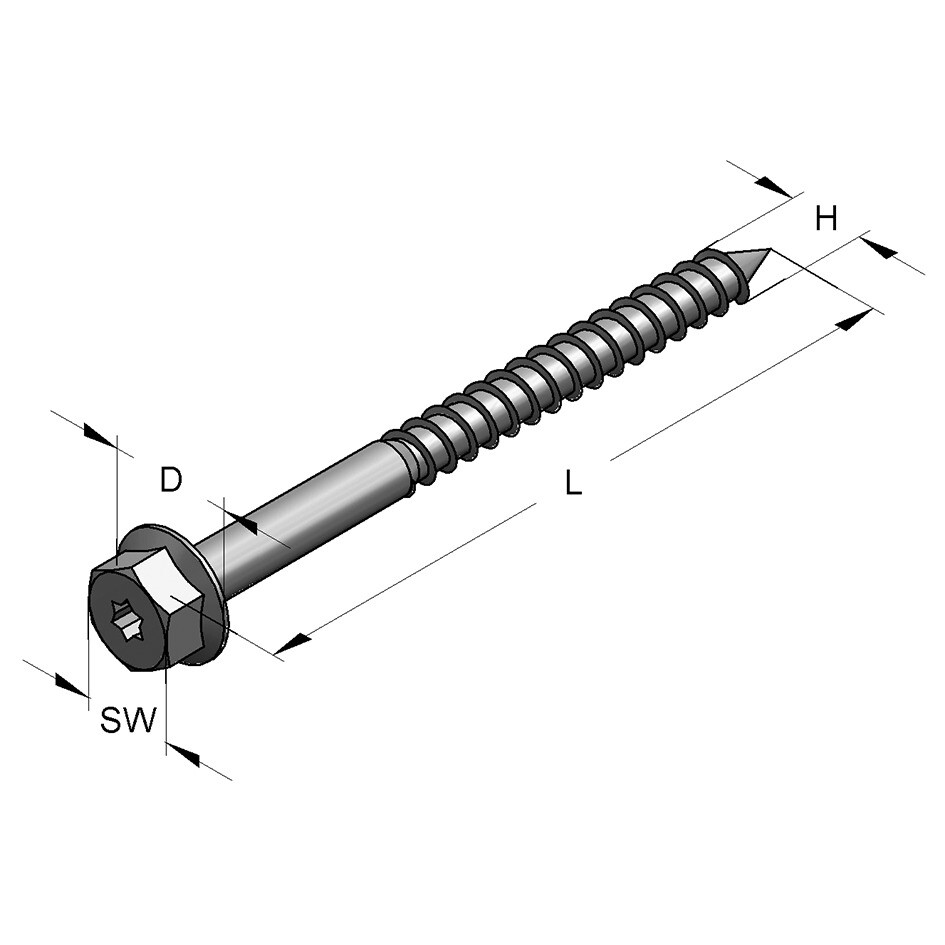Vite Autofilettante con Rondella M8x70 (Conf 100pz)