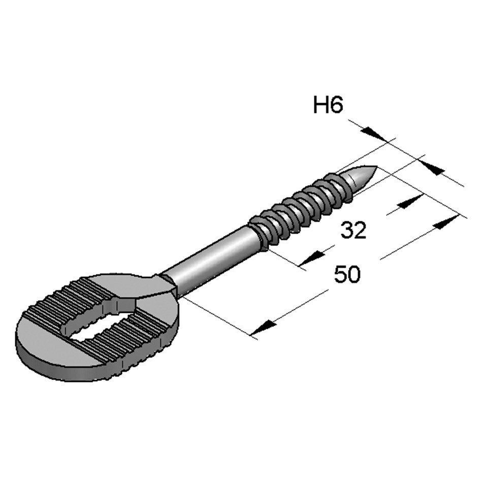 Vite ad Occhiello Ovale H6 (Conf 100pz)