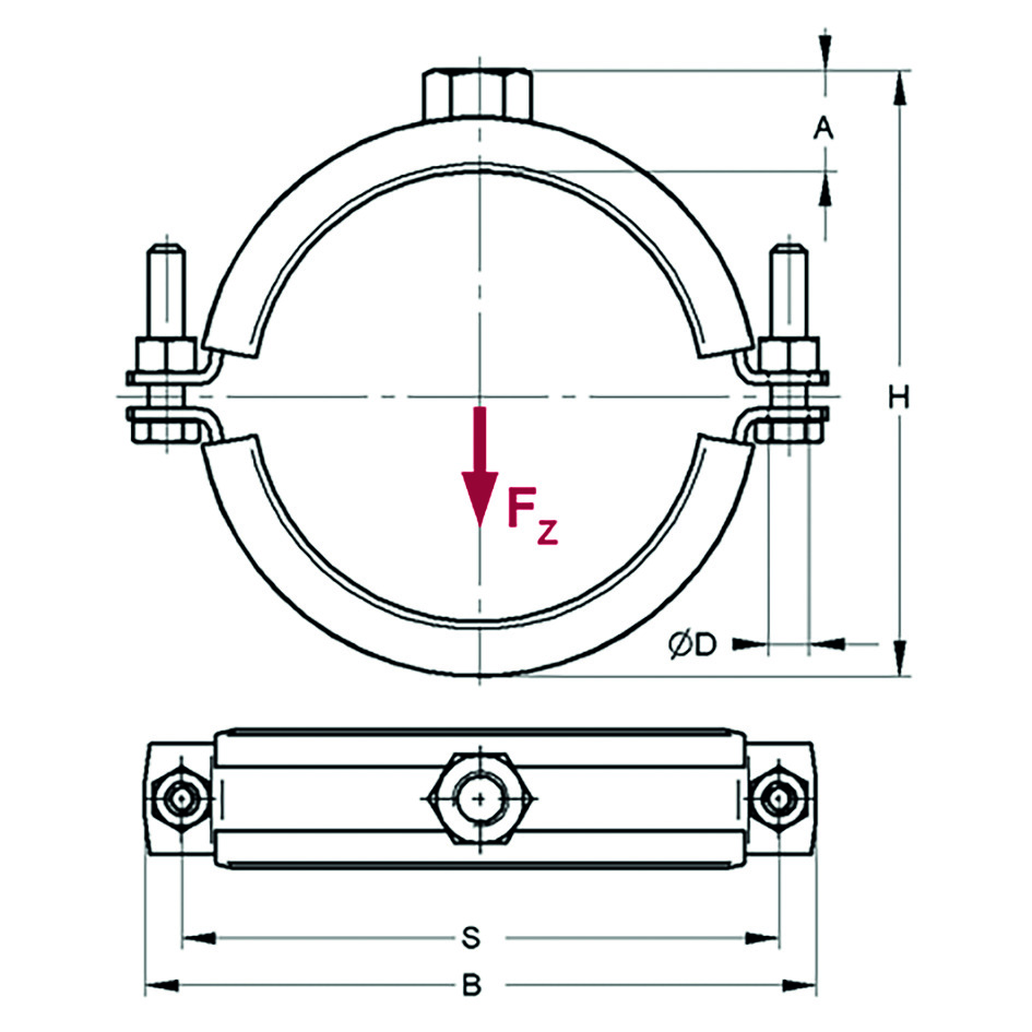 Collare Inox A2 cG M12 102-107 (Conf 50pz)