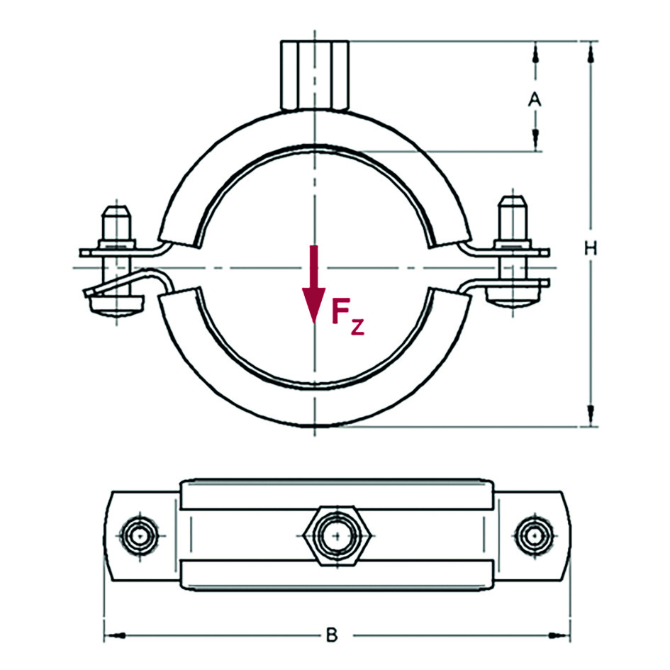 Collare Trabant cG Inox A4 M8/M10 70-76 (1 pz)
