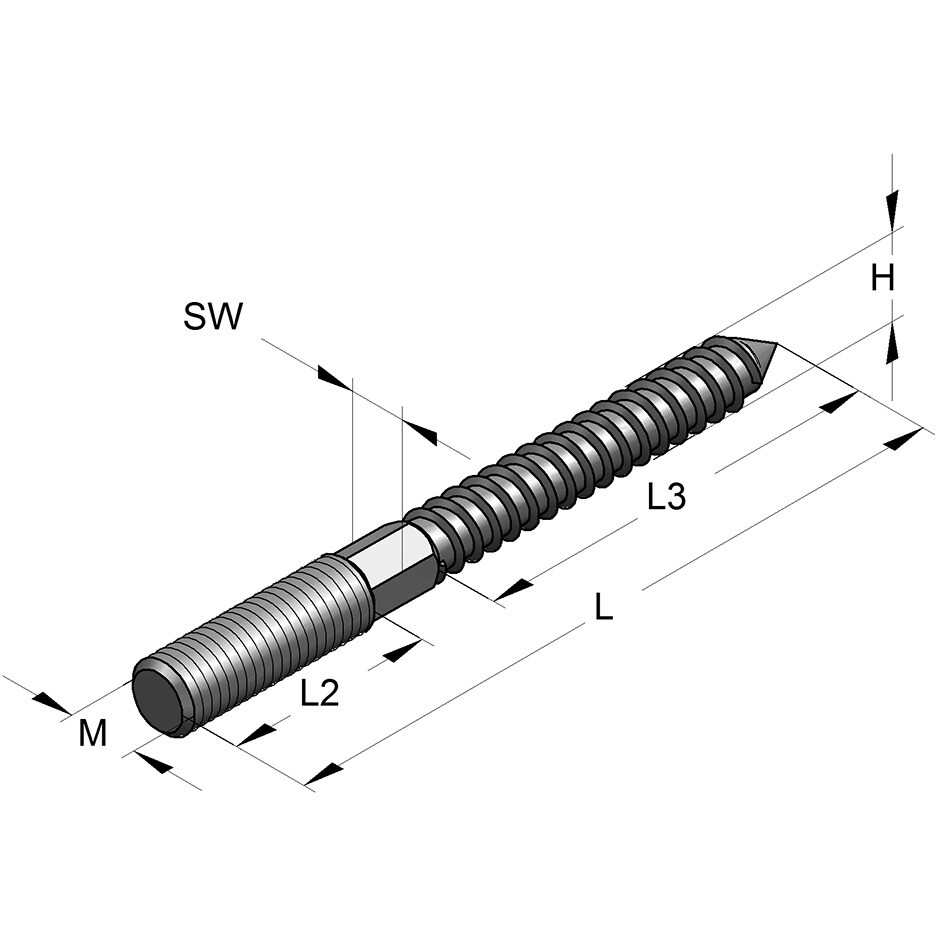 Asta a Doppio Filetto M8x80mm Inox A4 (Conf 100pz)