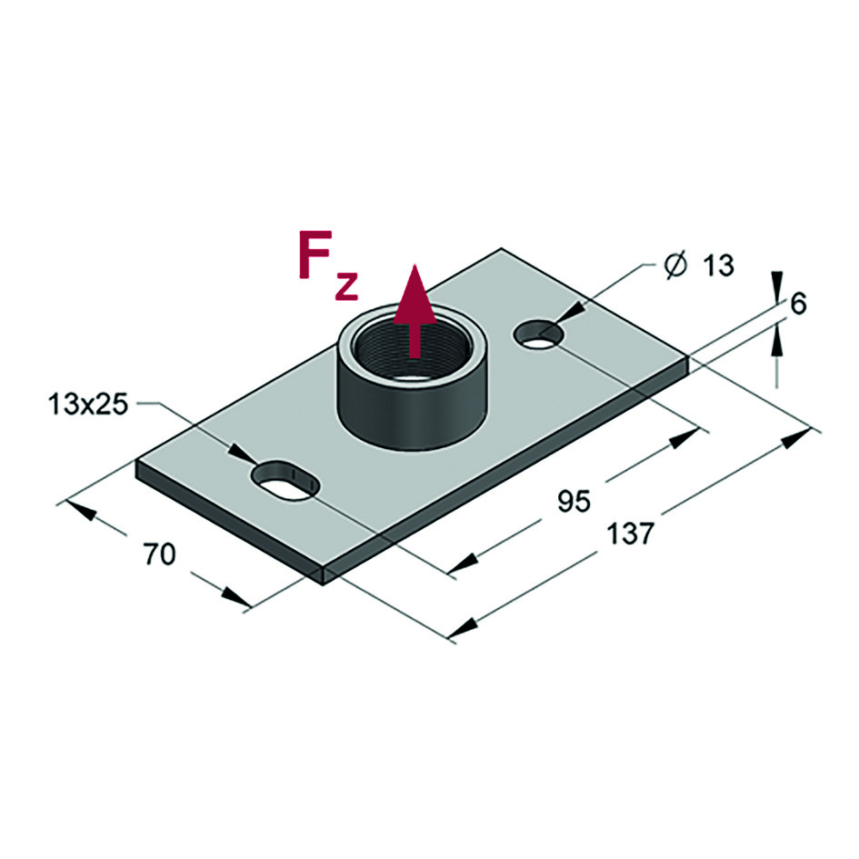 Piastra Filettata Tipo III 1/2" Inox A2