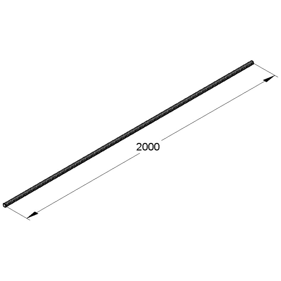 Tubo Filettato Maschio 1/2" L=2000 mm Inox A4 (Conf 20mt)