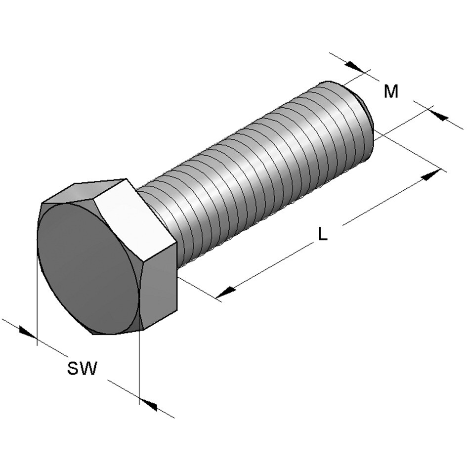 Vite a Testa Esagonale M10x60mm Inox A2 (Conf 50pz)