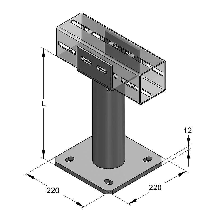 Elemento di Sostegno XL100 L=500mm Fisso
