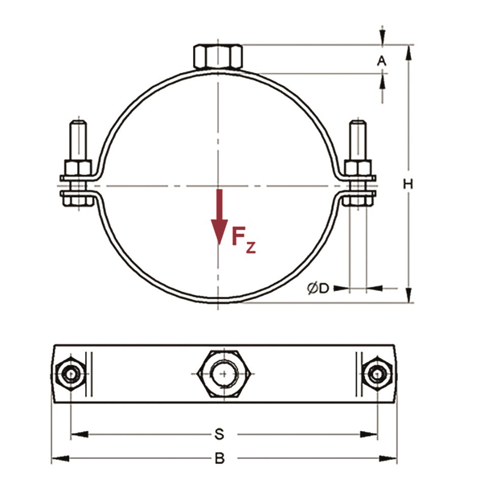 Collare per Canali cG M8 93mm Inox A2 (Conf 50pz)