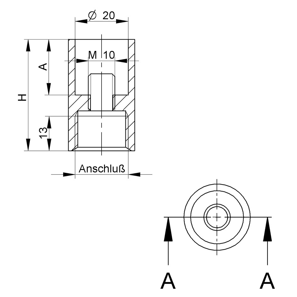 Adattatore di Connessione 1/2" M10/12 (Maxima. Omnia.Trabant)