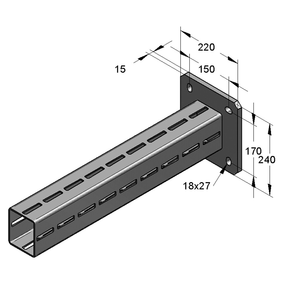 Mensola in Profilo CENTUM XL120 L=960