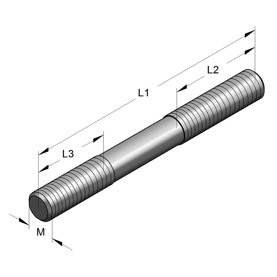 Tronchetto Filettato Destro Sinistro M10x60 (Conf 10pz)