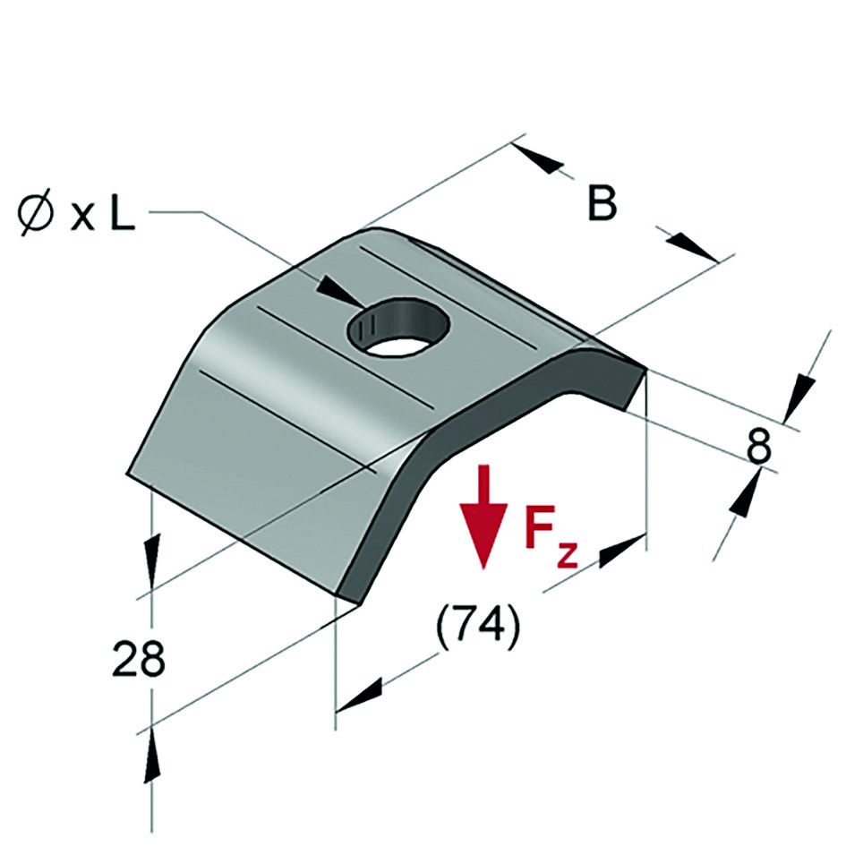 Rampone di Fissaggio Binari L=45mm M16 (Conf 25pz)