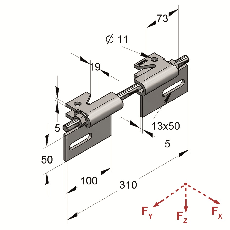 Morsetto per Trave Tipo D III Verticale (Conf 5pz)