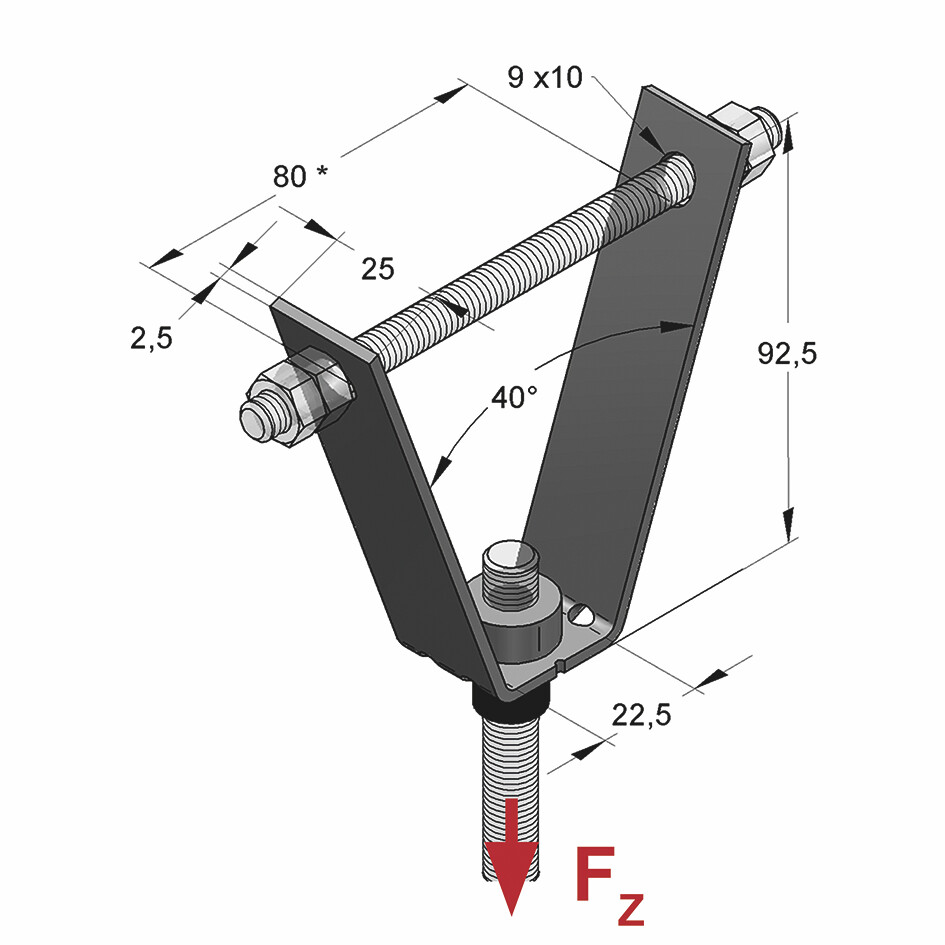 Supporto a Trapezio MU-B M8 (Conf 100pz)