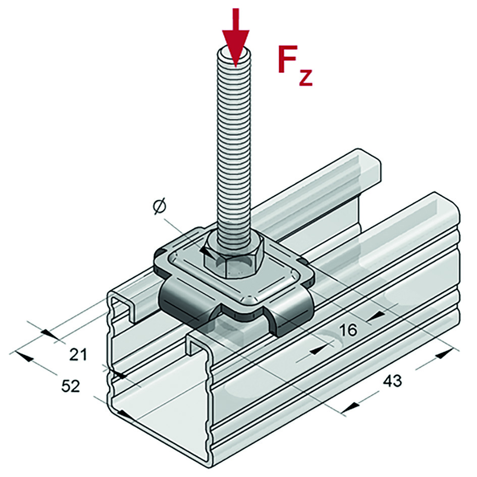 Griffa di Fissaggio Kombi con Foro 16 fvz (Conf 100pz)