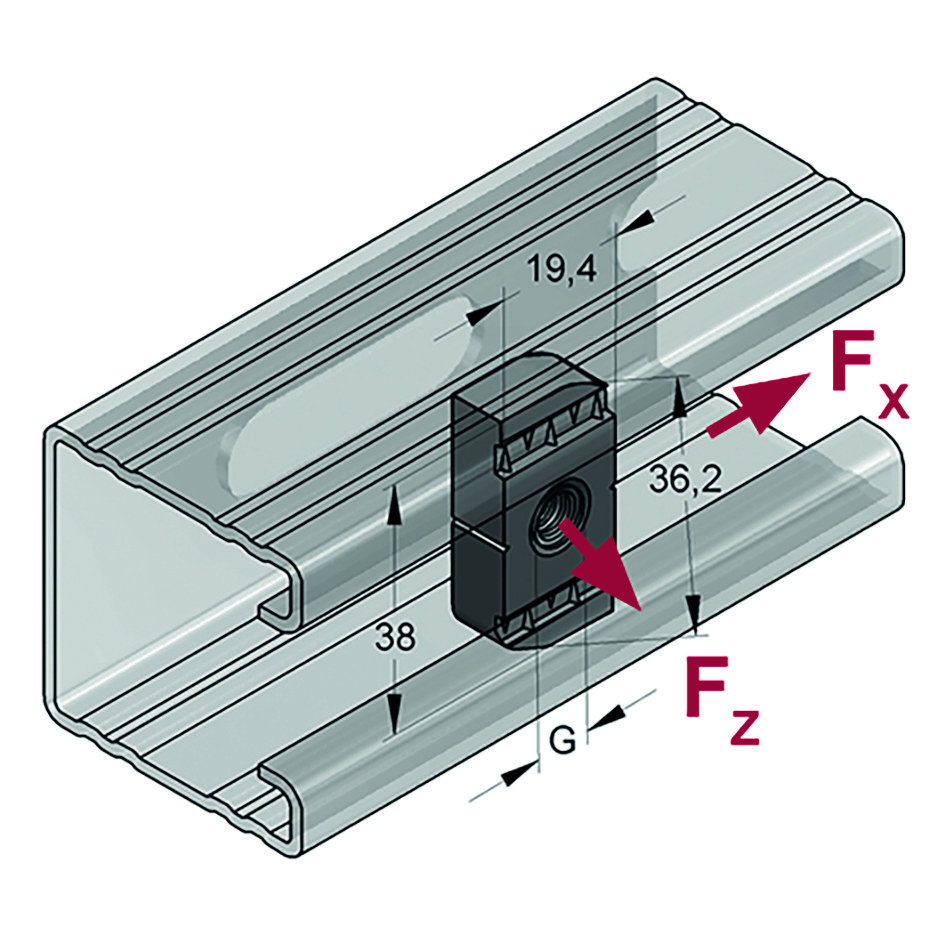 Piastra Dentata 36x20x8 M12 Inox A4 (Conf 50pz)