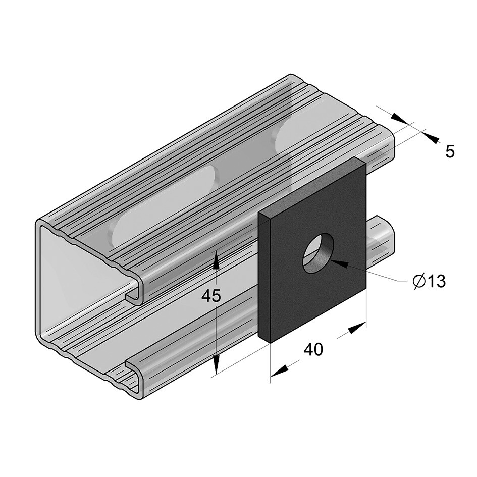 Piastra Forata 45mm Inox A2