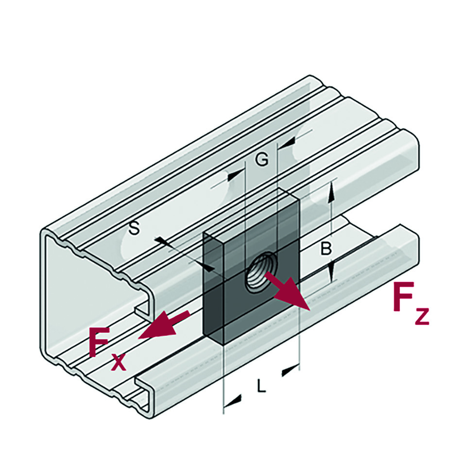 Piastra Filet. Quadrata 30x22x5 M12 L=27 Inox A4 (Conf 100pz)