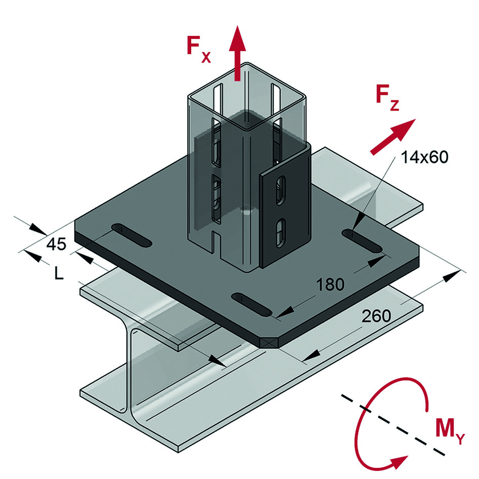 Piastra per Travi CENTUM XL100 Tipo 3 Longitudinale